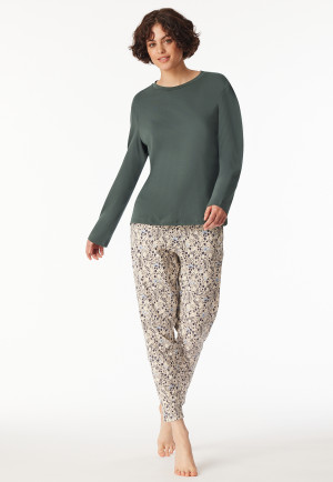 Shirt langarm rundhals dunkelgrün - Mix+Relax