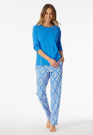 Schlafanzug lang Interlock aquarium - Modern Nightwear