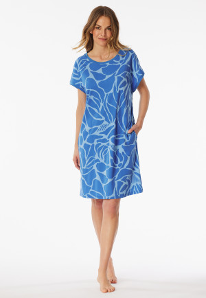 Nachthemd kurzarm Interlock hellblau - Modern Nightwear