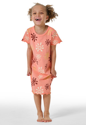 Sleep shirt short sleeve rolled hem sun apricot - Girls World