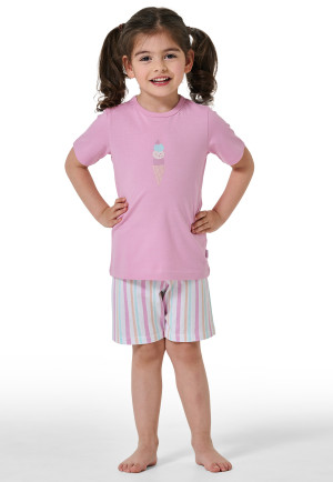 Schlafanzug kurz Eis Streifen malve - Girls World