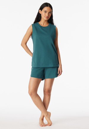 Tanktop gemerceriseerd interlock groen - Mix+ Relax