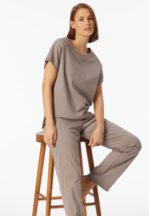 Shirt korte mouw gemerceriseerd interlock clay - Mix+ Relax