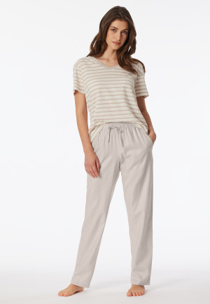 Hose lang Leinen LENZING™ ECOVERO™ Viskose off-white - Mix+Relax