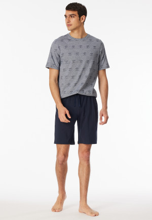 Short pyjamas palm trees midnight blue - 95/5