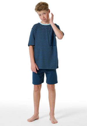 Schlafanzug kurz Streifen indigo - Nightwear