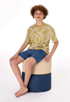 Pyjama court tropical kaki - Nightwear