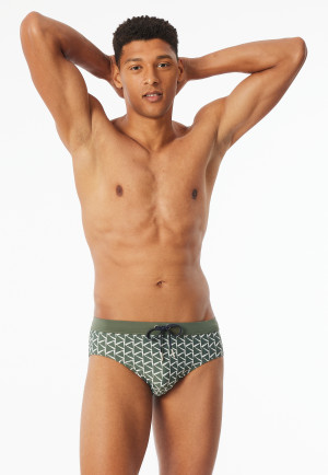 Badehose Wirkware recycelt khaki gemustert - Aqua