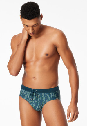 Badehose Jersey lime gemustert - Aqua