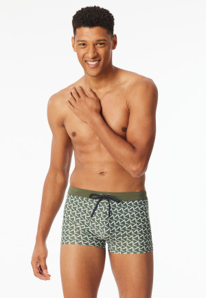 Badehose Wirkware recycelt khaki gemustert - Aqua