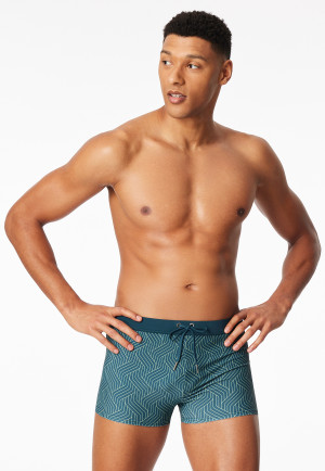 Badehose Wirkware lime gemustert - Aqua