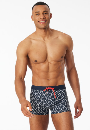 Badehose Wirkware recycelt nachtblau gemustert - Aqua
