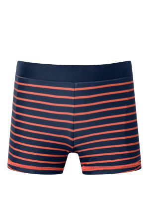 Swimming trunks recycled knitwear SPF40+ stripes orange - aqua