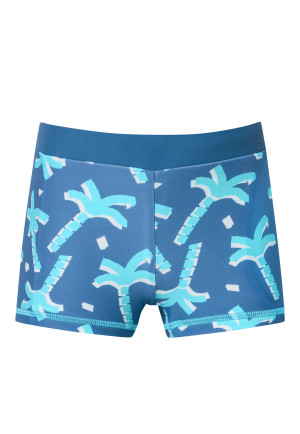 Swimming trunks recycled knitwear SPF40+ palm trees air - Aqua