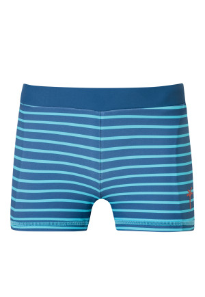 Swimming trunks recycled knitwear SPF40+ stripes aqua - Aqua