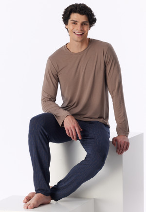 Schlafanzug lang bright taupe - Long Life Soft