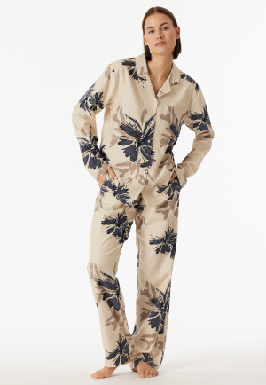 Pyjamas long flannel flowers macchiato - Comfort Interlock