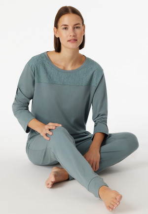Pyjamas long cuffs embroidery mineral - Casual Nightwear