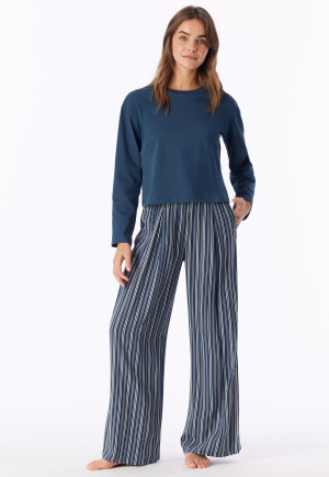 Lang broek van geweven viscose, multicolor strepen  Mix+ Relax