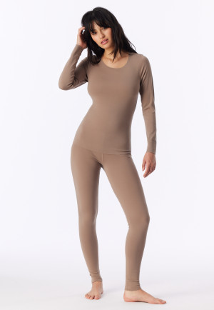 Warm shirt met lange mouwen, kleur nougat - Invisible Soft Warming