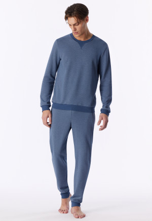 Sweatshirt Jacquard in faded denim - Mix+ Relax