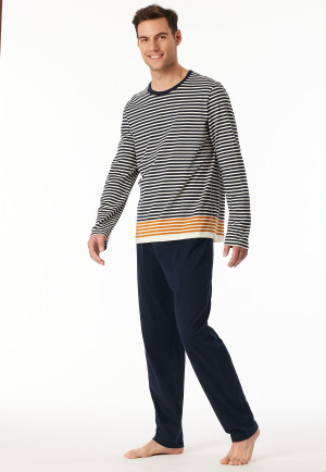 Long pyjamas striping midnight blue - Casual Nightwear