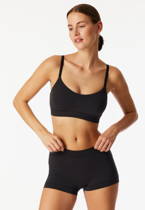 Bustier mit herausnehmbaren Pads schwarz - Unique Cotton