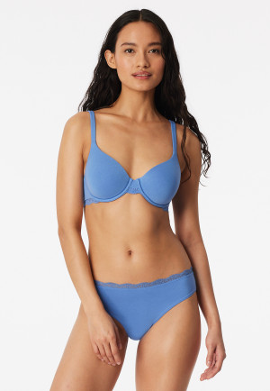 Soutien-gorge avec coque dentelle aqua - Unique Cotton