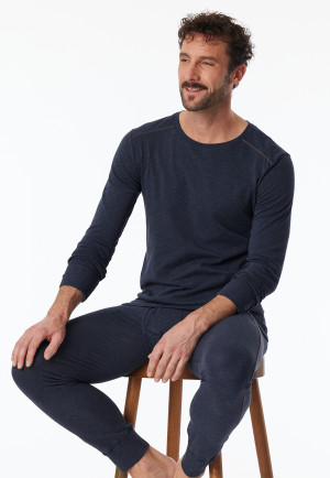 Shirt langarm nachtblau - Comfort Fit
