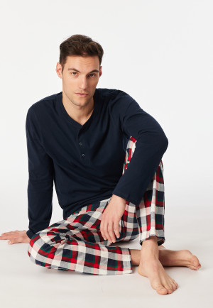 Pyjamas long pyjamas check midnight blue - Family