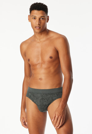 Minislip Interlock gemustert dunkelgrün - Fine Interlock