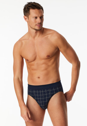 Minislip Feininterlock gemustert nachtblau - Fine Interlock