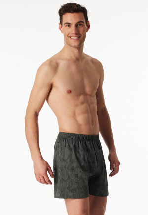 Boxer shorts interlock patterned dark green - Fine Interlock