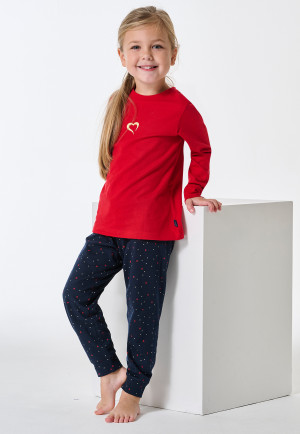 Pyjamas long cuffs heart red - Family