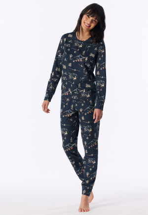 Pyjama long à poignets multicolore - « Family »