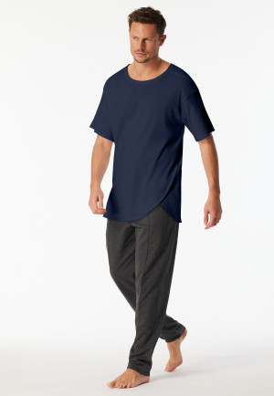 T-shirt à manches courtes côtelé brossé amiral - SCHIESSER 150 Years
