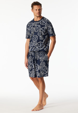 Bermuda Statement-Druck blau-weiß - SCHIESSER 150 Years