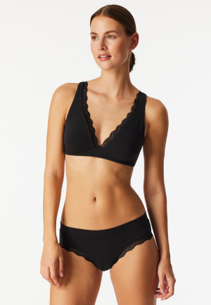 Soft-BH gemoldet ohne Bügel Spitze schwarz - Unique Cotton
