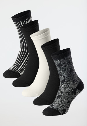 Damensocken 5er-Pack Organic Cotton Blumen mehrfarbig - Fashion