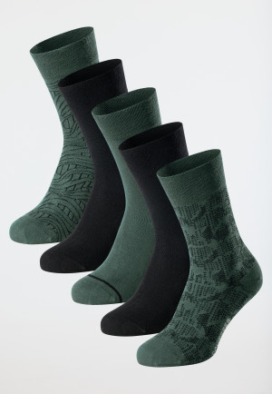 Herrensocken 2er-Pack Organic Cotton schwarz/ dunkelgrün - Fashion