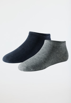Herrensneaker-Socken 2er-Pack Organic Cotton nachtblau/grau meliert - 95/5