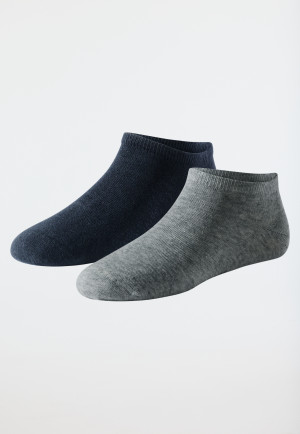 Damensneaker 2er-Pack Organic Cotton grau-meliert/nachtblau - 95/5