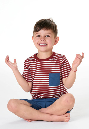 Pyjama korte streepjes rood - Kids Nightwear