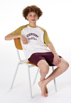 Korte pyjama in off-white - Teens Nightwear