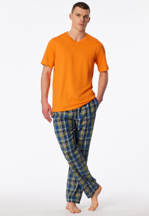 Shirt korte mouw v-hals oranje - Mix+ Relax