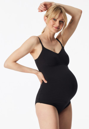 Spaghettitop Schwangerschaftswäsche schwarz - Unique Maternity