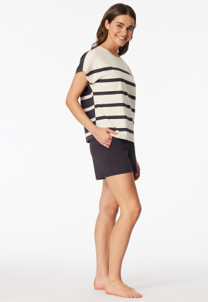 Korte pyjama met parelmoer strepen - Casual Nightwear