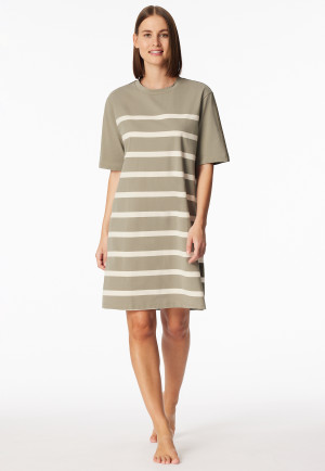 Nachthemd korte mouw strepen jade - Casual Nightwear