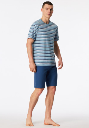 Pyjama court rayures bleu pacific - Casual Nightwear