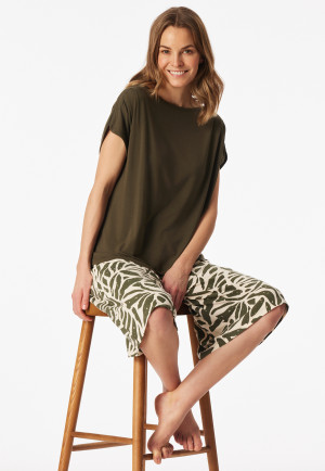 Schlafanzug 3/4-lang oliv - Selected Premium